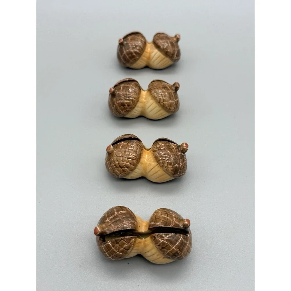 Williams Sonoma Fall Harvest Acorn & Leaf Place Card Candle Holder Autumn Lot 16